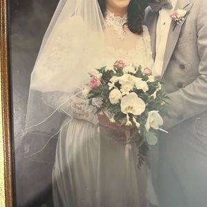 1985 Vintage Preserved Wedding Dress with Veil
